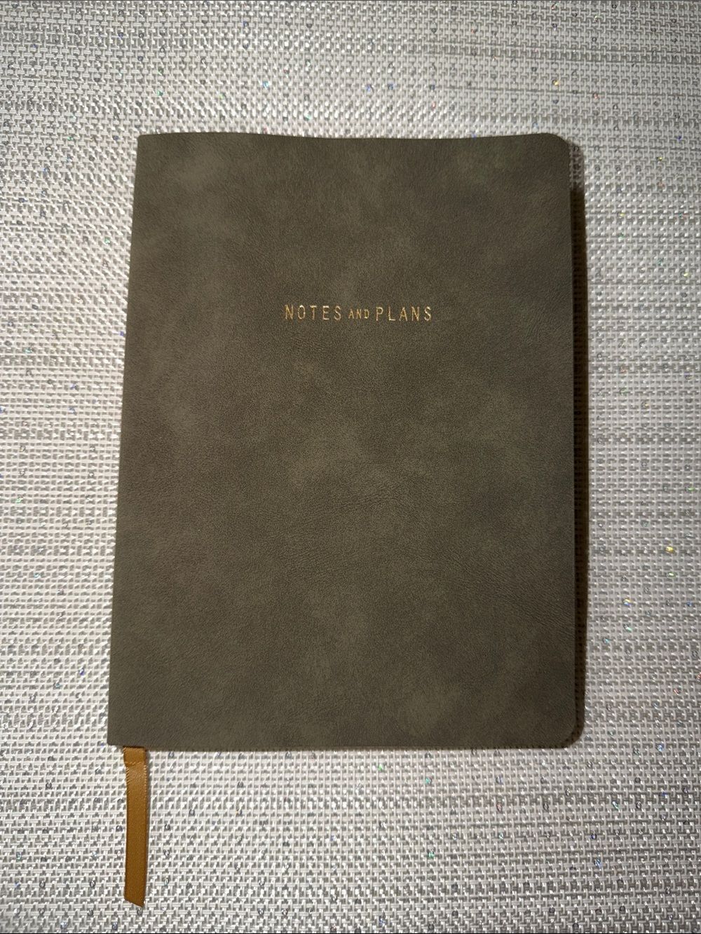 Olive Army Green Faux Suede Ivory lined pages soft cover journal w/book mark